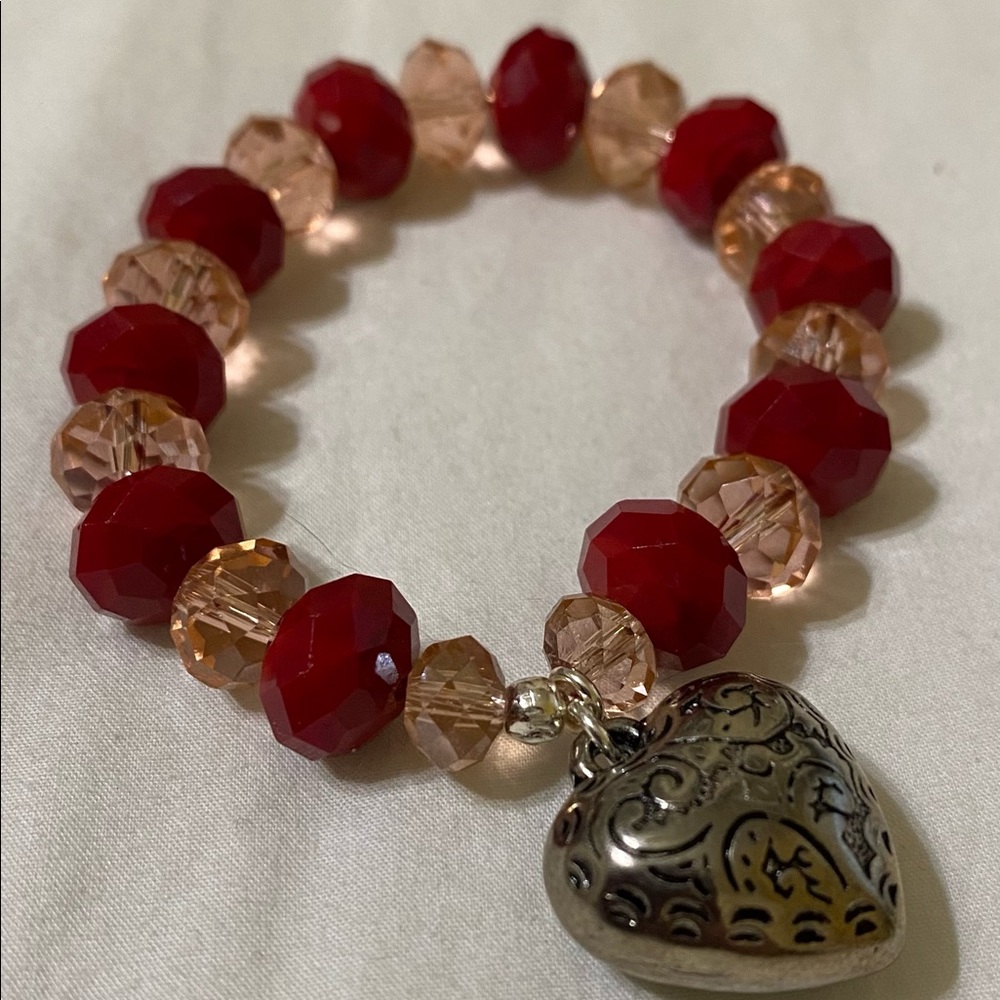 Crystal & Sterling Bracelet & Red Velvet Heart Container - Picture 5 of 5